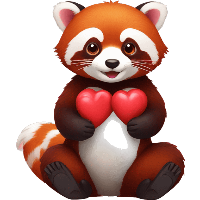 red panda with heart emoji