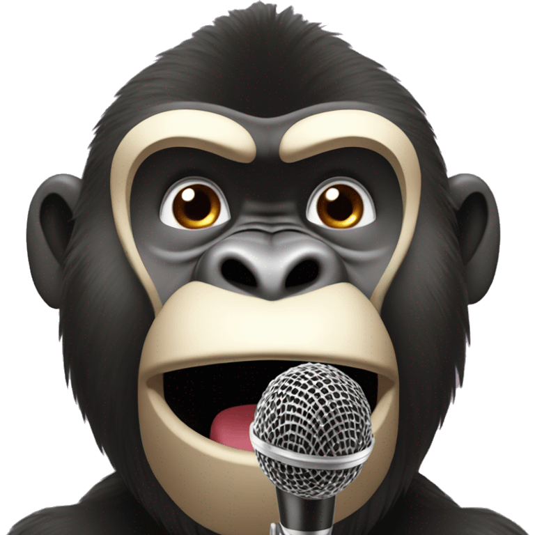 singing gorilla with microphone emoji