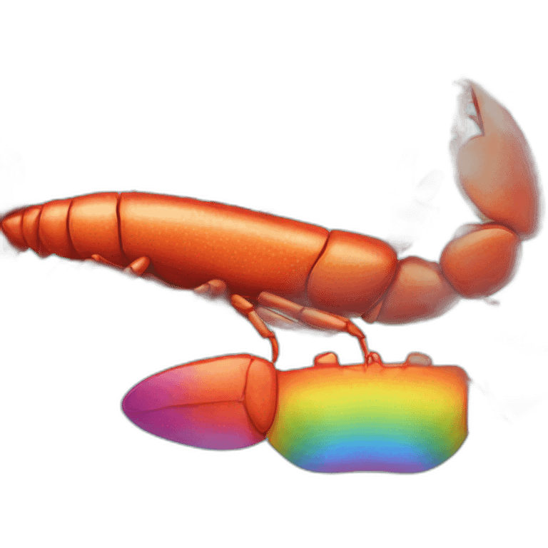 rainbow-colored lobster with a mustache emoji