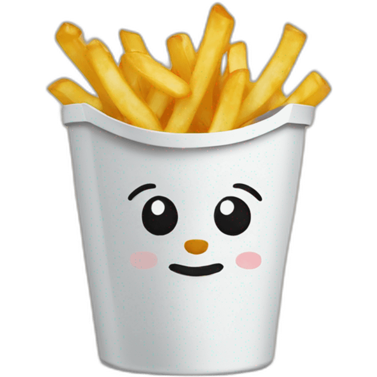 chat sur une poubelle avec de frites emoji