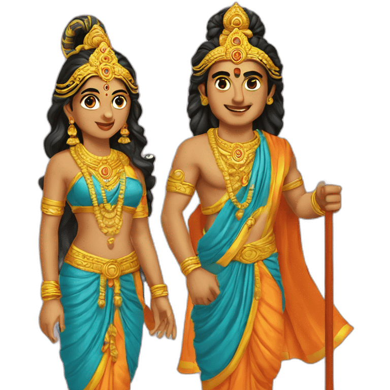 Lord Ram and Sita  emoji