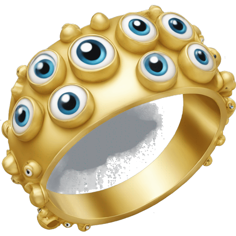 very thin gold bangle ring studded with eyeballs emoji