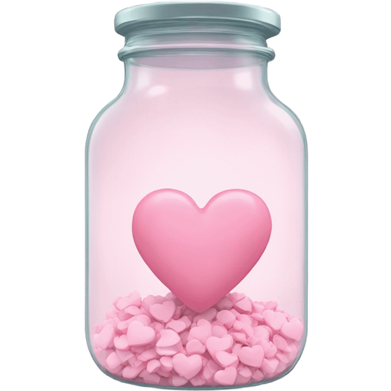 pastel pink heart inside a glass jar emoji