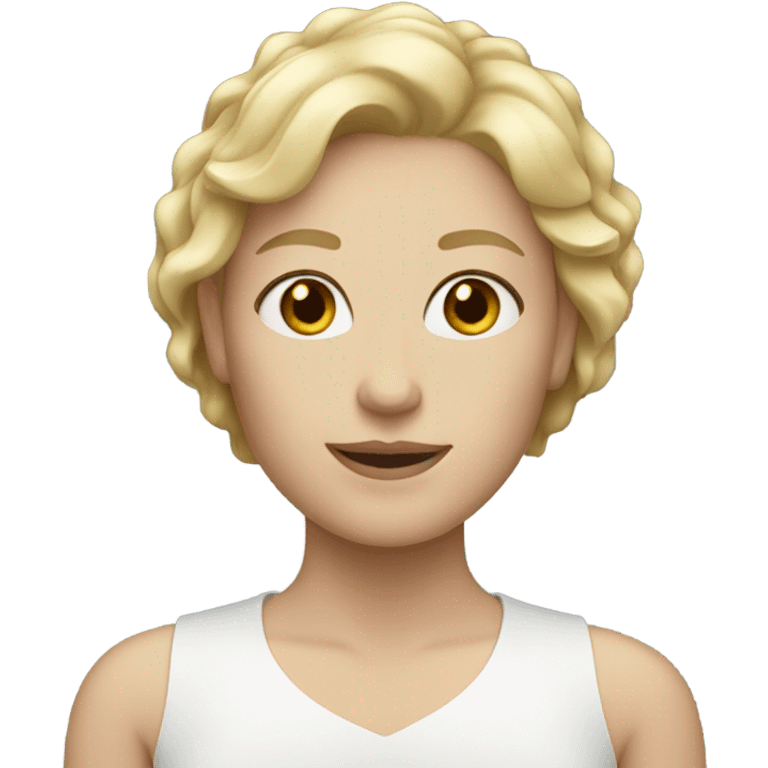 Woman short blonde hair white skin emoji