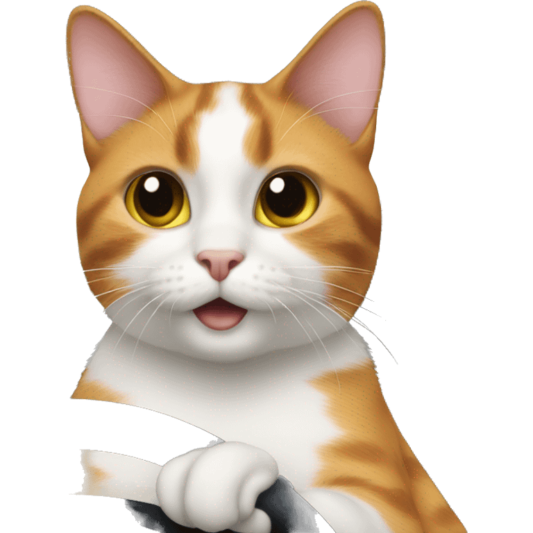 calico cat driving a car emoji