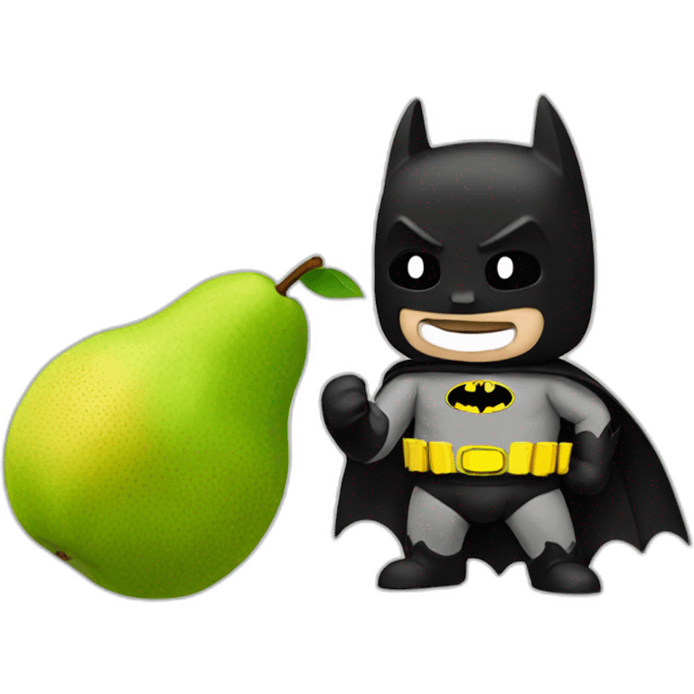 batman eating a pear emoji