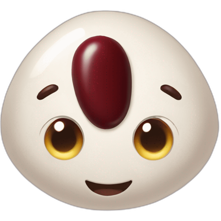 Red Bean with a face  emoji