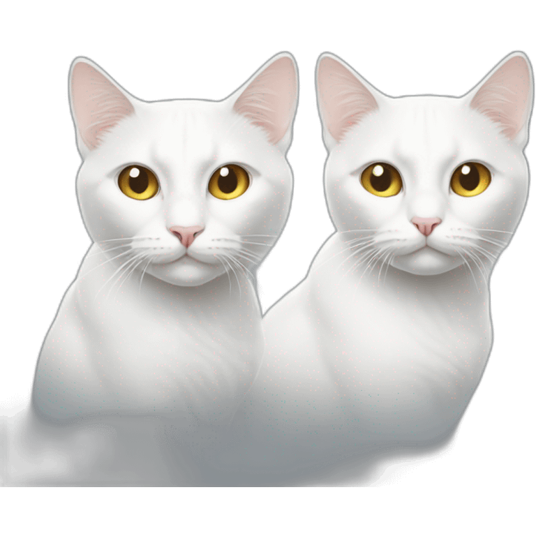 two white cats with laser eyes emoji