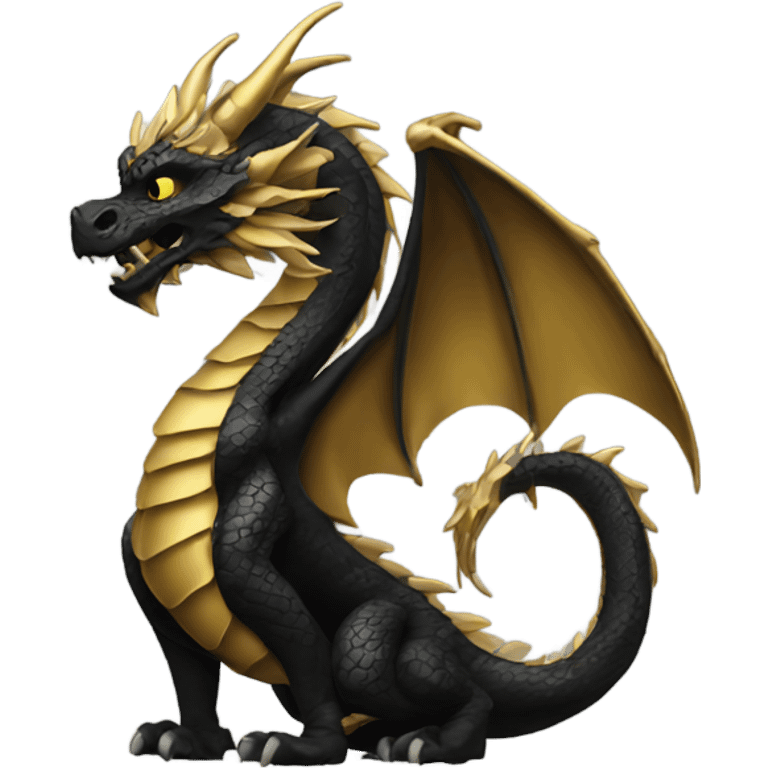 black and gold dragon  emoji