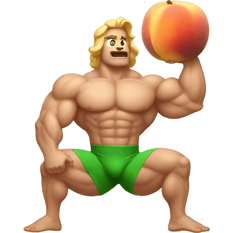 power lifting peach emoji