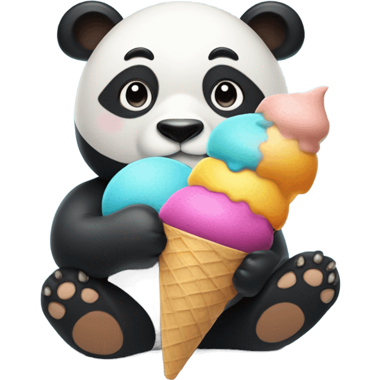 Panda eating ice cream emoji