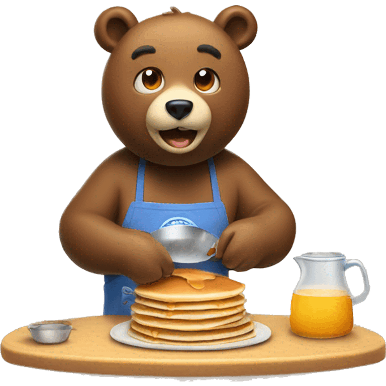 bear cooking pancakes emoji