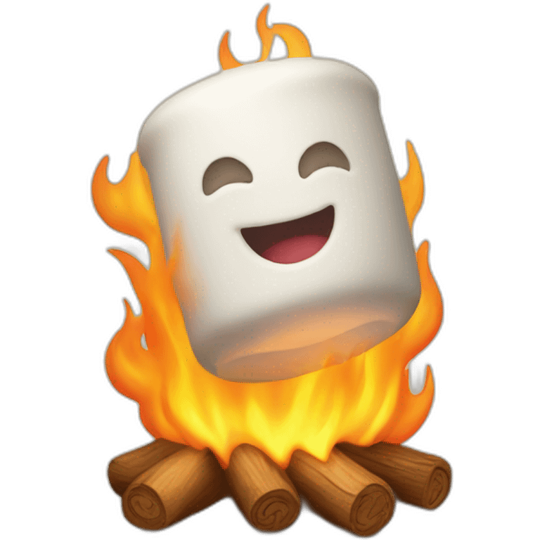 marshmallow roasted on fire emoji