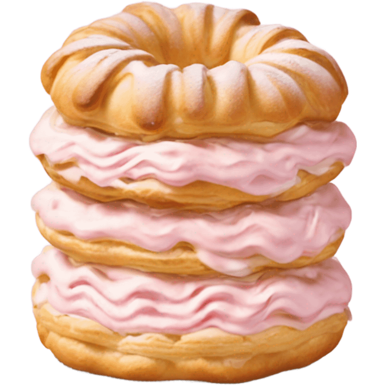 light pink paris-brest pastry with cream emoji