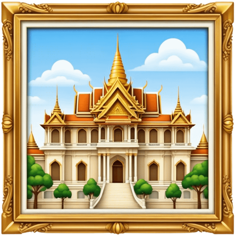 Cinematic Realistic Grand Palace Landmark Emoji, showcasing opulent palace architecture rendered with rich textures and regal, dynamic lighting. emoji