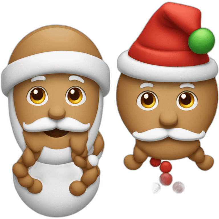 one of each santa and snowman and gingerbread emoji