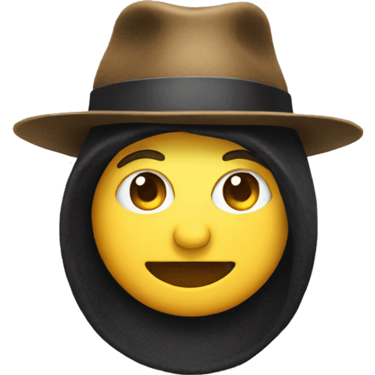 A mirror wearing a hat emoji