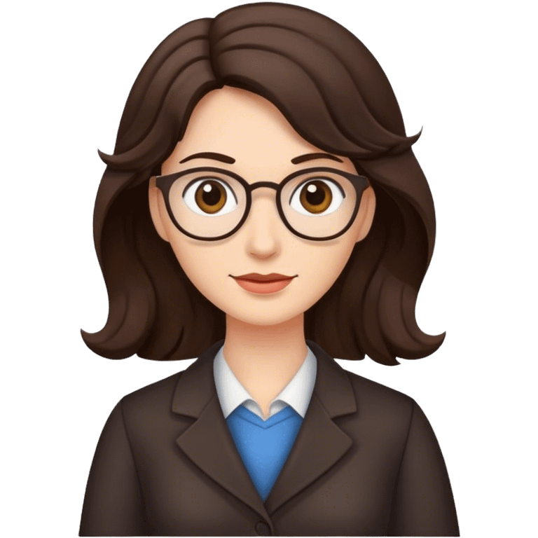 A wavy dark brown haired teacher emoji