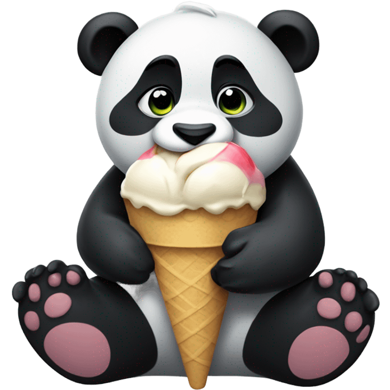 Panda eating ice cream emoji