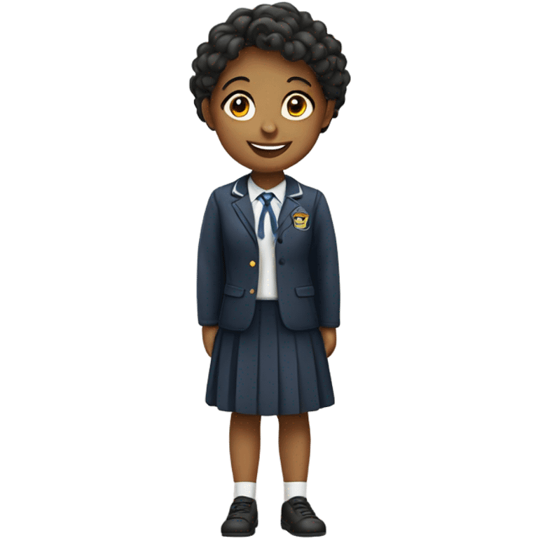 smiling girl in school uniform emoji