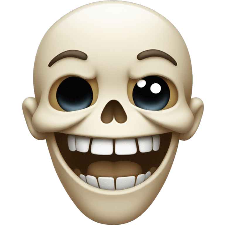 Skull laughing with hand on chin emoji