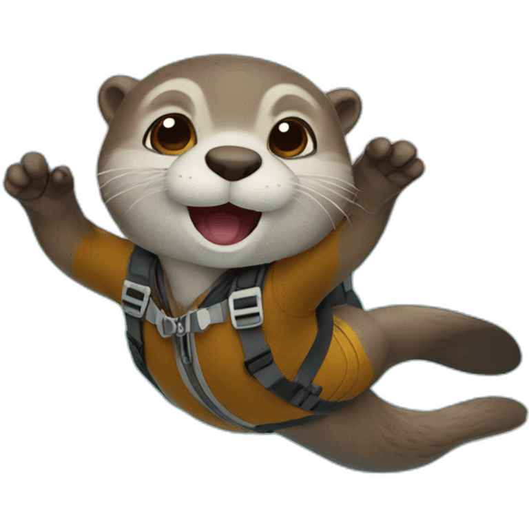 Skydiving otter emoji