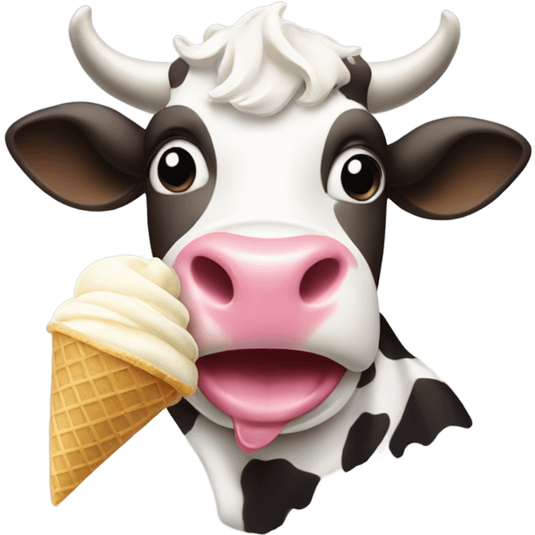 Cow eating ice cream emoji