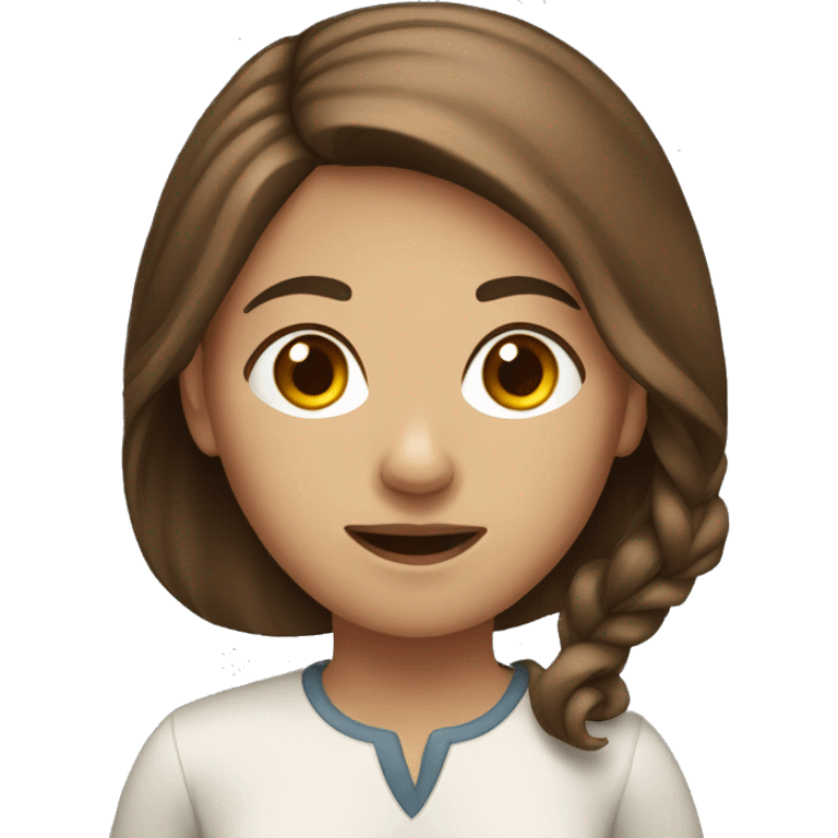 Girl psychology with brown hair emoji