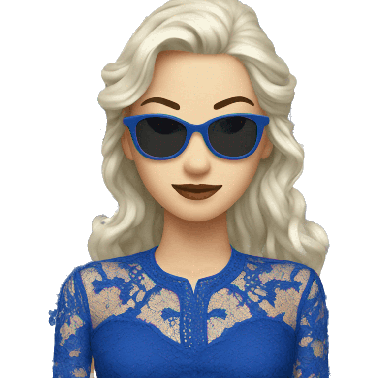 Royal blue lace top  emoji