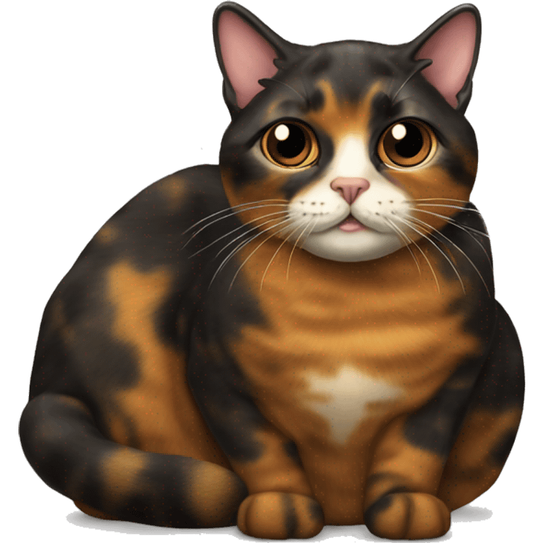 tortoiseshell cat with splitface  emoji