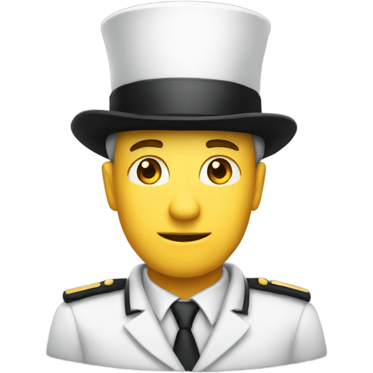 White men with cylinder hat and uniform emoji