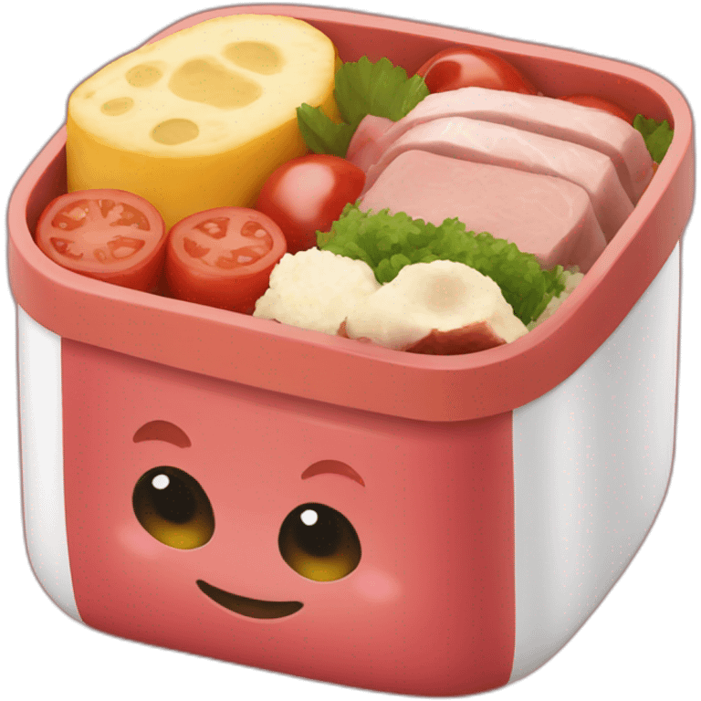 bento box on the theme of pork Rosso  emoji