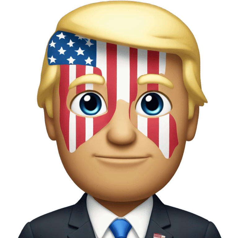 Donald Trump with the american flag in his hands emoji