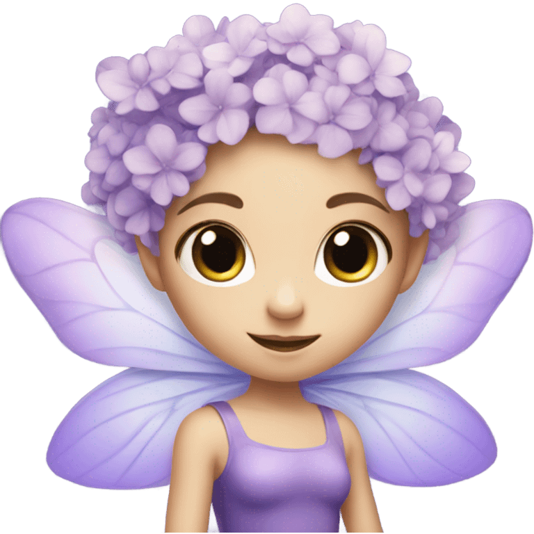 Hydrangea, fairy, wings, girl, purple  emoji