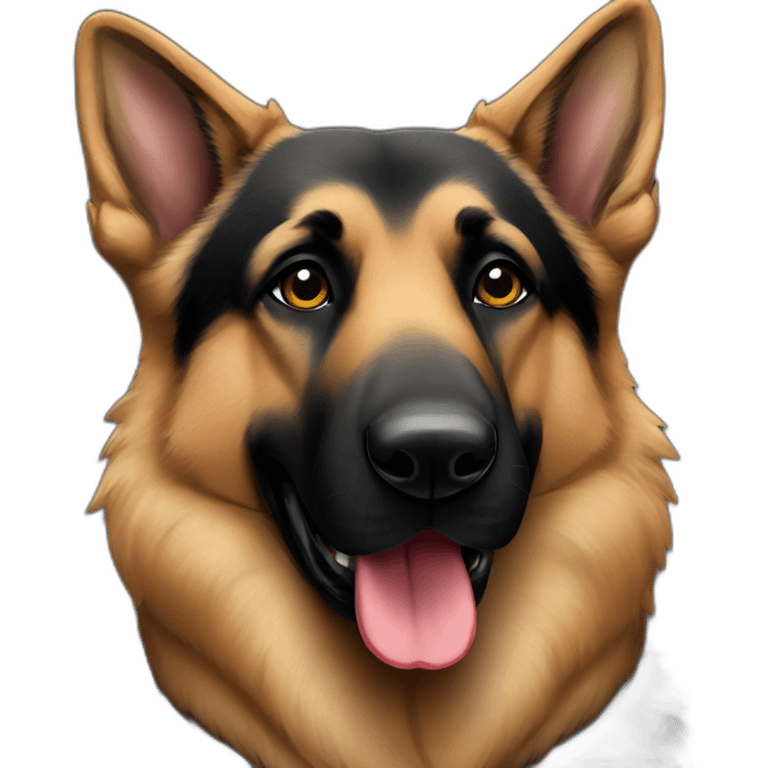 German shepherd with chicago blackhawks jersey emoji