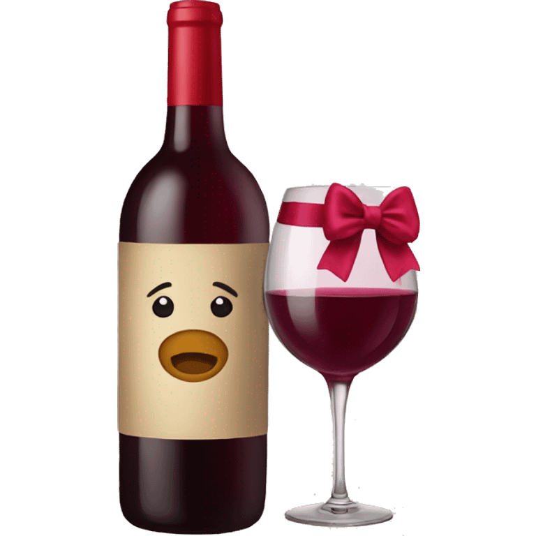 Wine and bow emoji