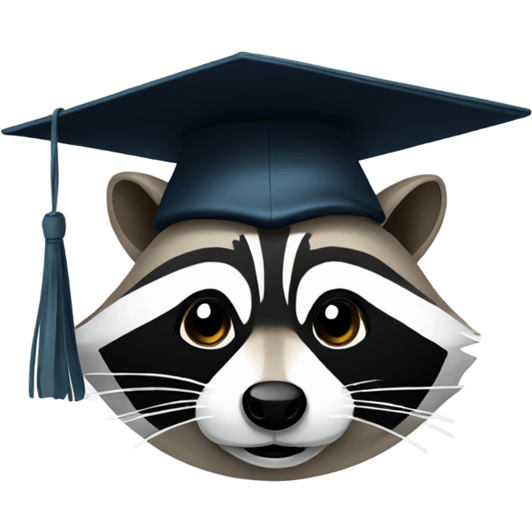 raccoon face with graduation hat emoji