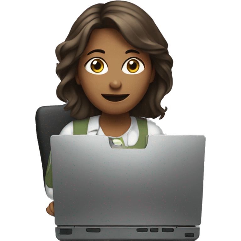 female behind a computer emoji