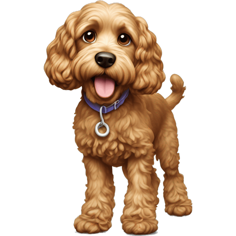 Cockapoo dog lifting hind leg to pee emoji