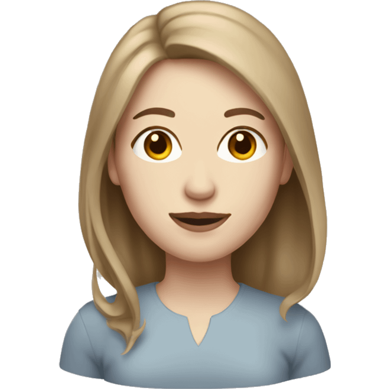 Woman with pale skin and brown hair  emoji