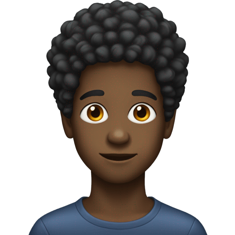 Black boy with a Afro and earrings  emoji