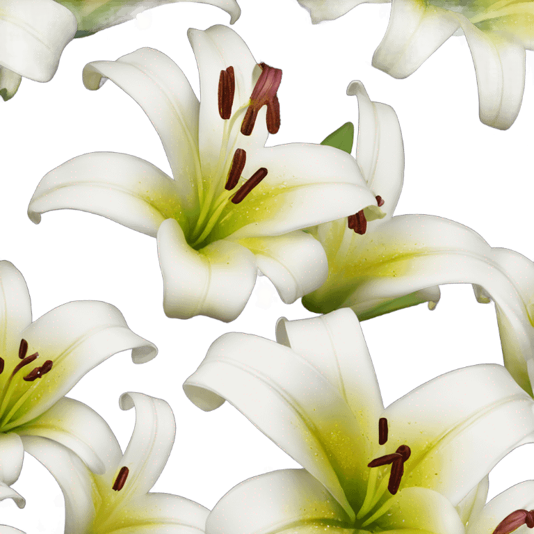 Realistic lilies with sparkles around  emoji