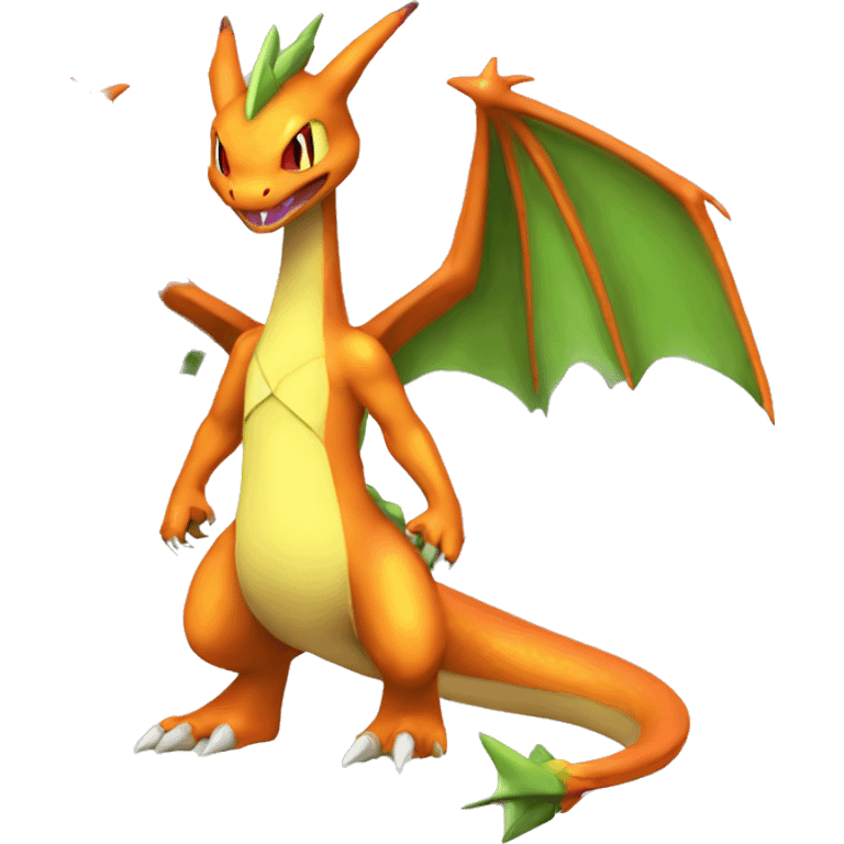 Metallic Flygon-Charizard full body emoji