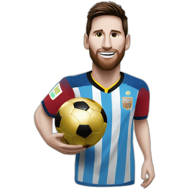 Messi with the world cup emoji