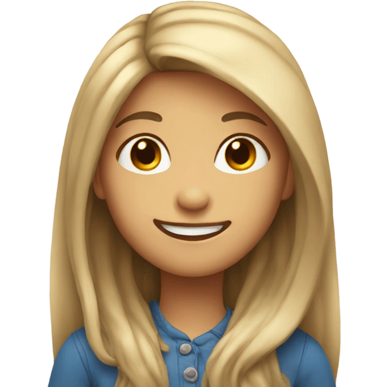 smiling girl with long hair emoji