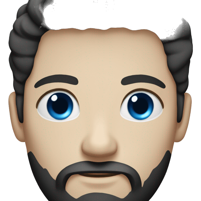 White-skinned man with blue eyes black hair and a black beard emoji