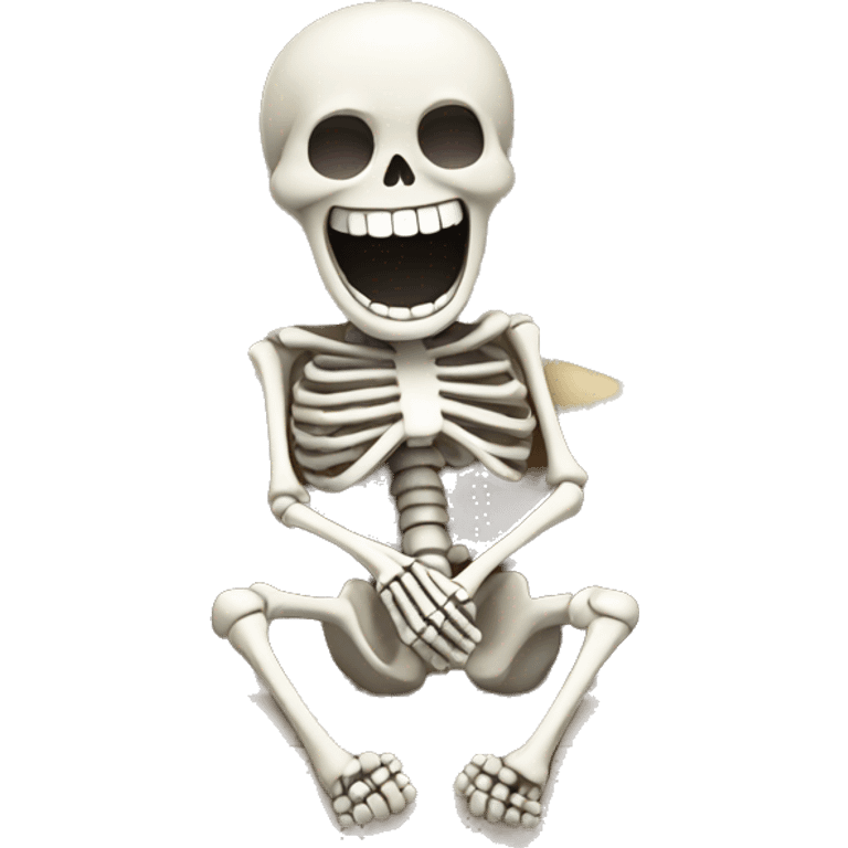 Skeleton laying on a couch laughing emoji