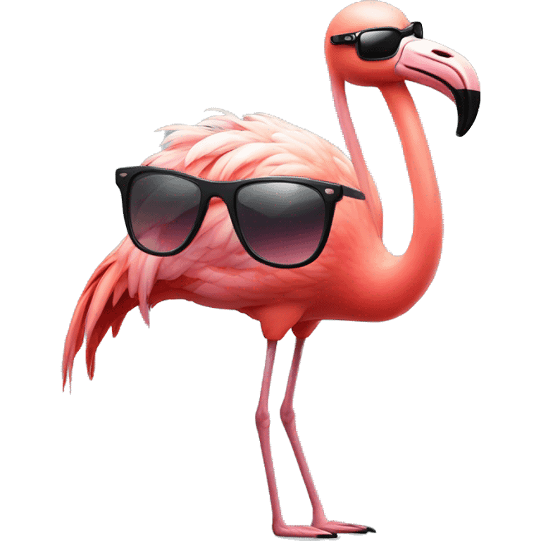 flamingo with sun glasses emoji