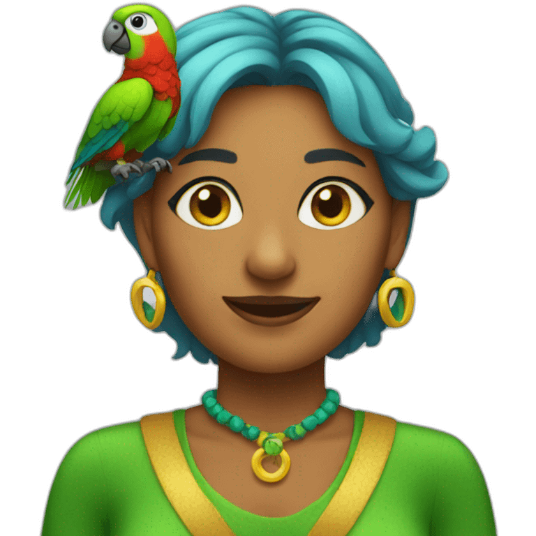 Parrot woman emoji