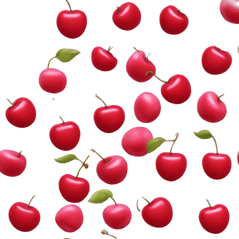 red cherries with pink bow emoji